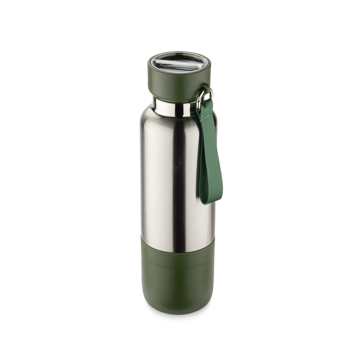 Butelka termiczna ze smyczką RON 500 ml - oliwkowa 16243-16