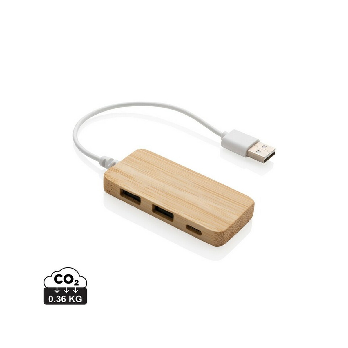 Bambusowy hub USB 2.0 z USB typu C - brązowy P308.739_S_0