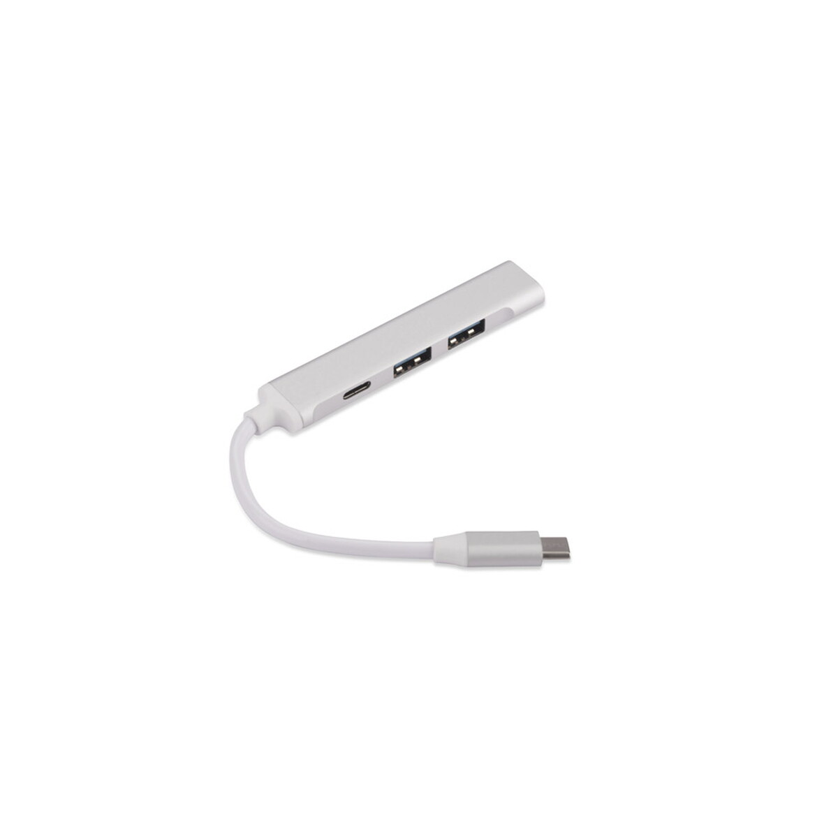 Rozdzielacz HUB USB z kablem typ C - ROSKO - srebrny 09163-00