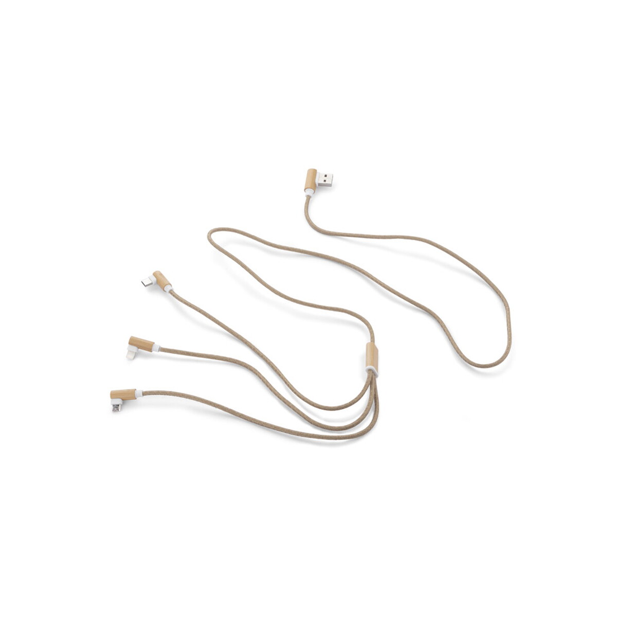 Kabel USB 3 w 1 FLAX - naturalny 09141-17