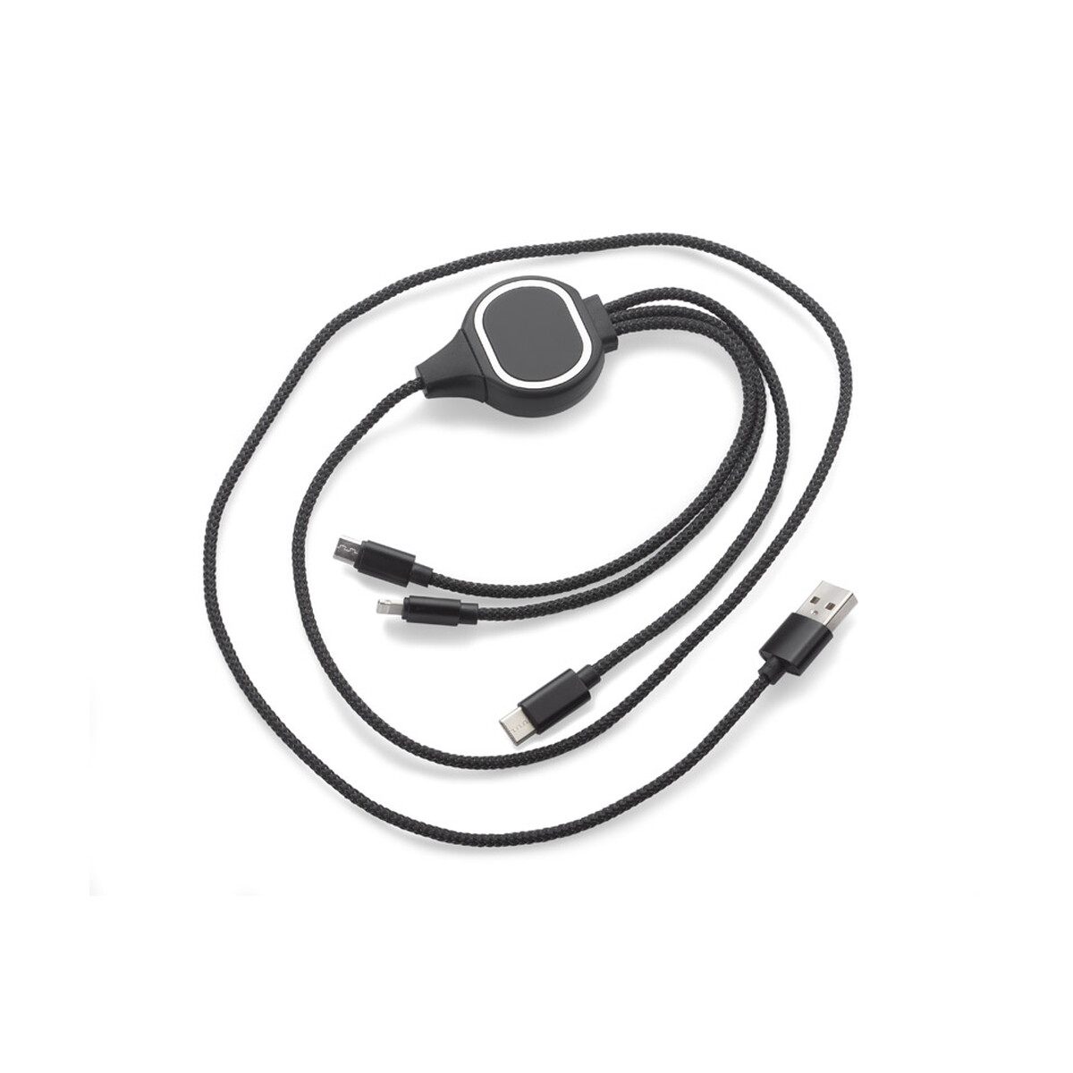 Kabel USB 3 w 1 LUX - czarny 09119-02