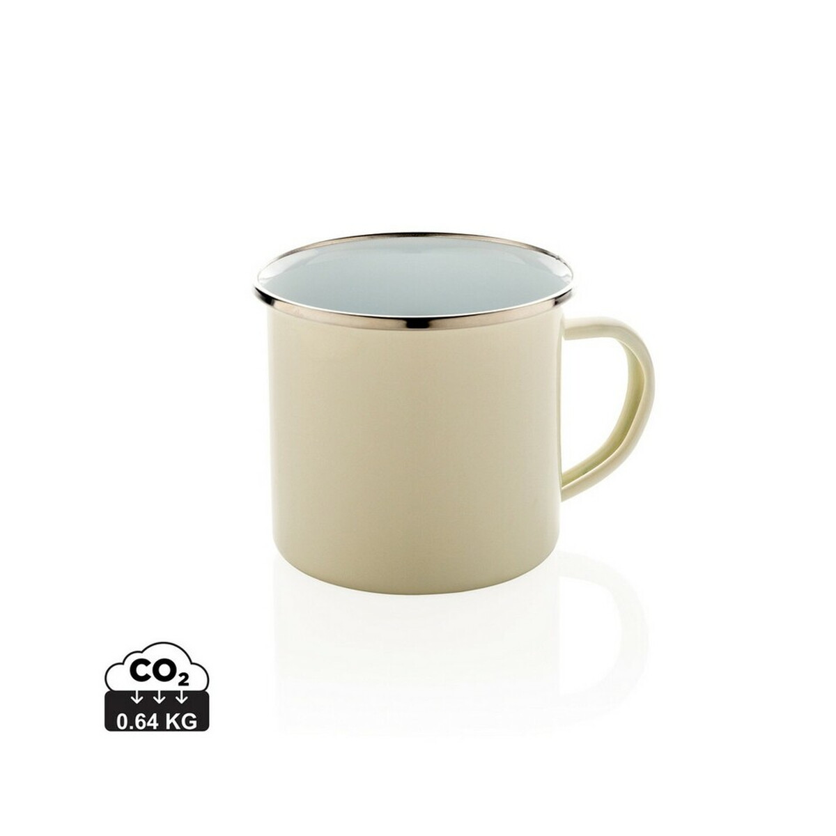 Emaliowany kubek 350 ml w stylu vintage - biały P432.353_S_0