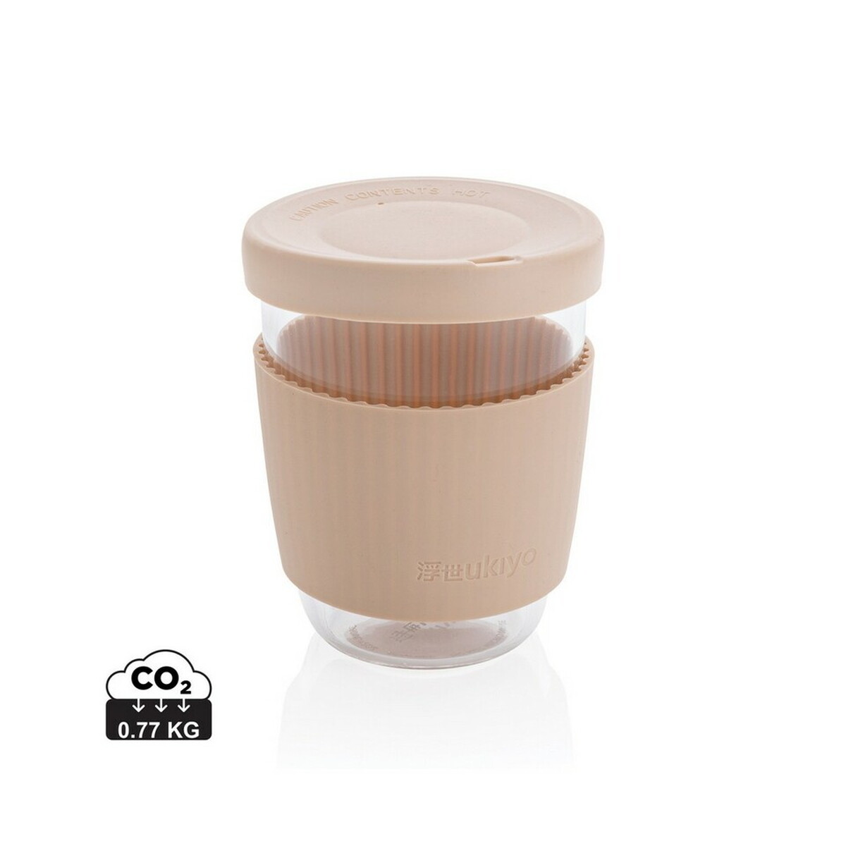Szklany kubek podróżny Ukiyo 360 ml - brązowy P432.709_S_0