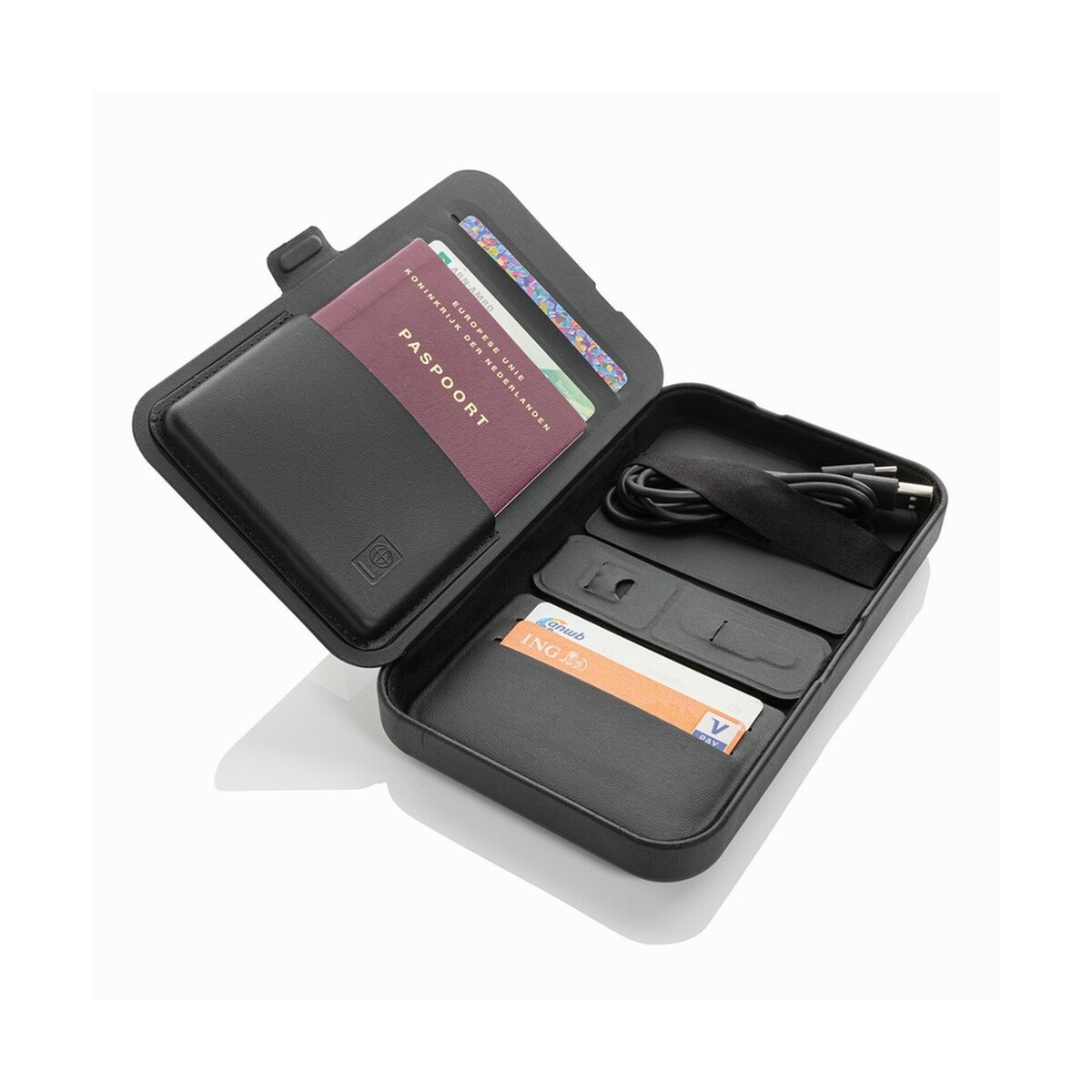 Organizer podróżny, ładowarka bezprzewodowa 3 w 1, 15W - czarna P309.0501__B_1