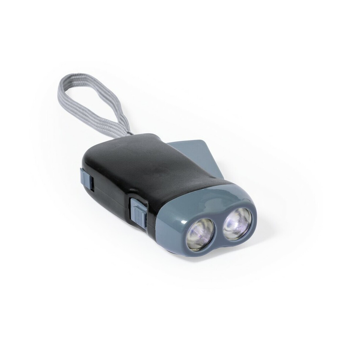 Latarka na dynamo 2 LED - czarna V2116-03_AAA01