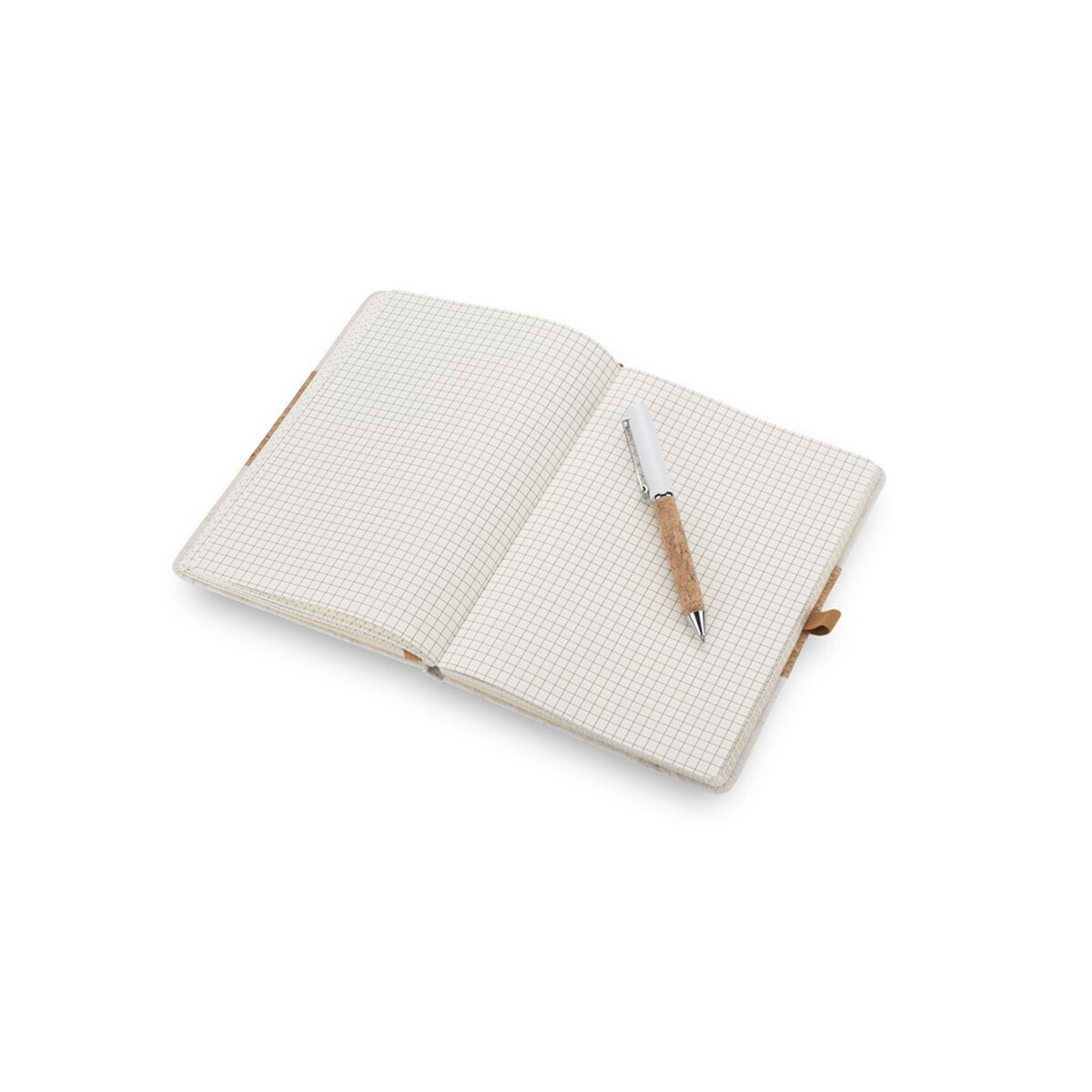 Notatniki z nadrukiem – zestaw – notes z długopisem calmo – naturalny 18003-17_e Zestaw - notes z długopisem CALMO - naturalny 18003-17_e