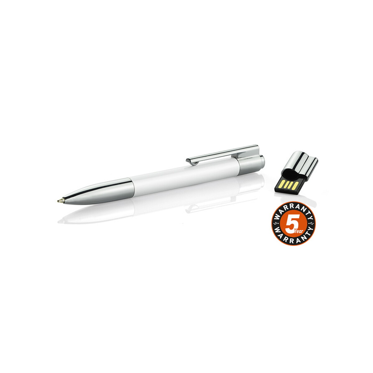 Długopis z pamięcią USB BRAINY 8 GB - biały 44301-01