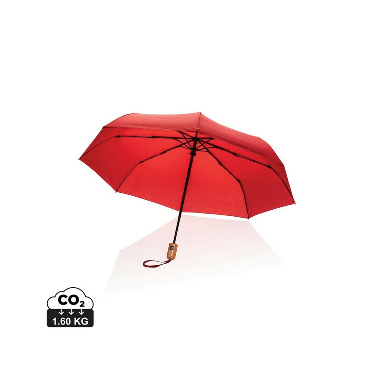 Bambusowy parasol automatyczny 21" Impact AWARE™ rPET - czerwony P850.614_S_0