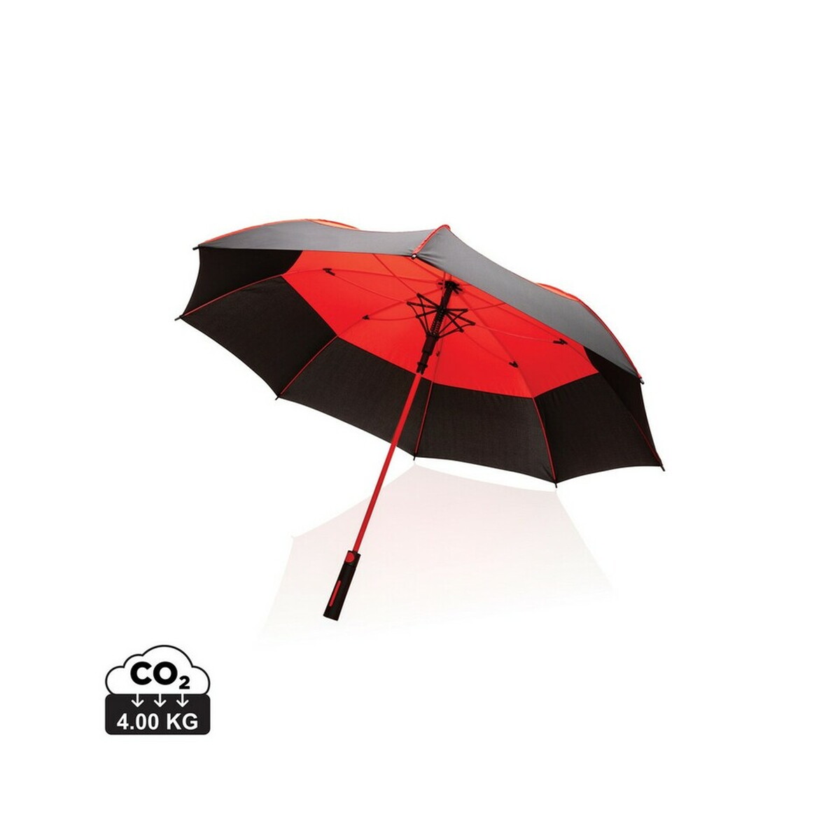 Parasol sztormowy 27", automatyczny Impact AWARE™ rPET - czerwony P850.684_S_0