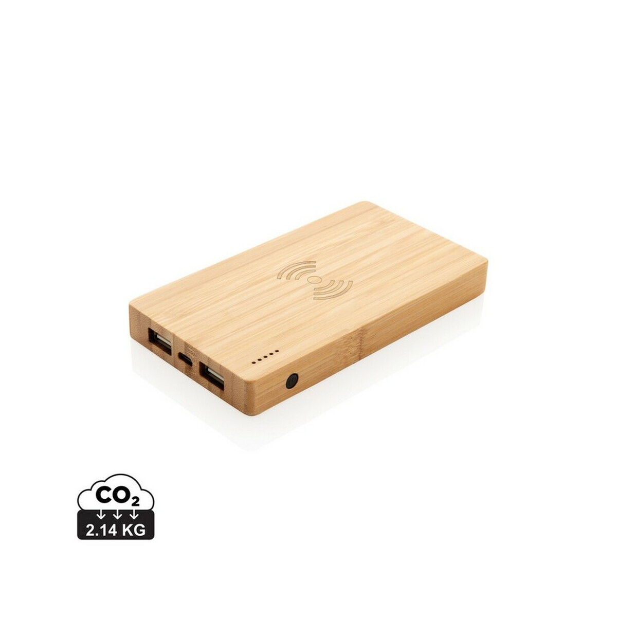 Bambusowy, bezprzewodowy power bank 4000 mAh - brązowy P322.029_S_0