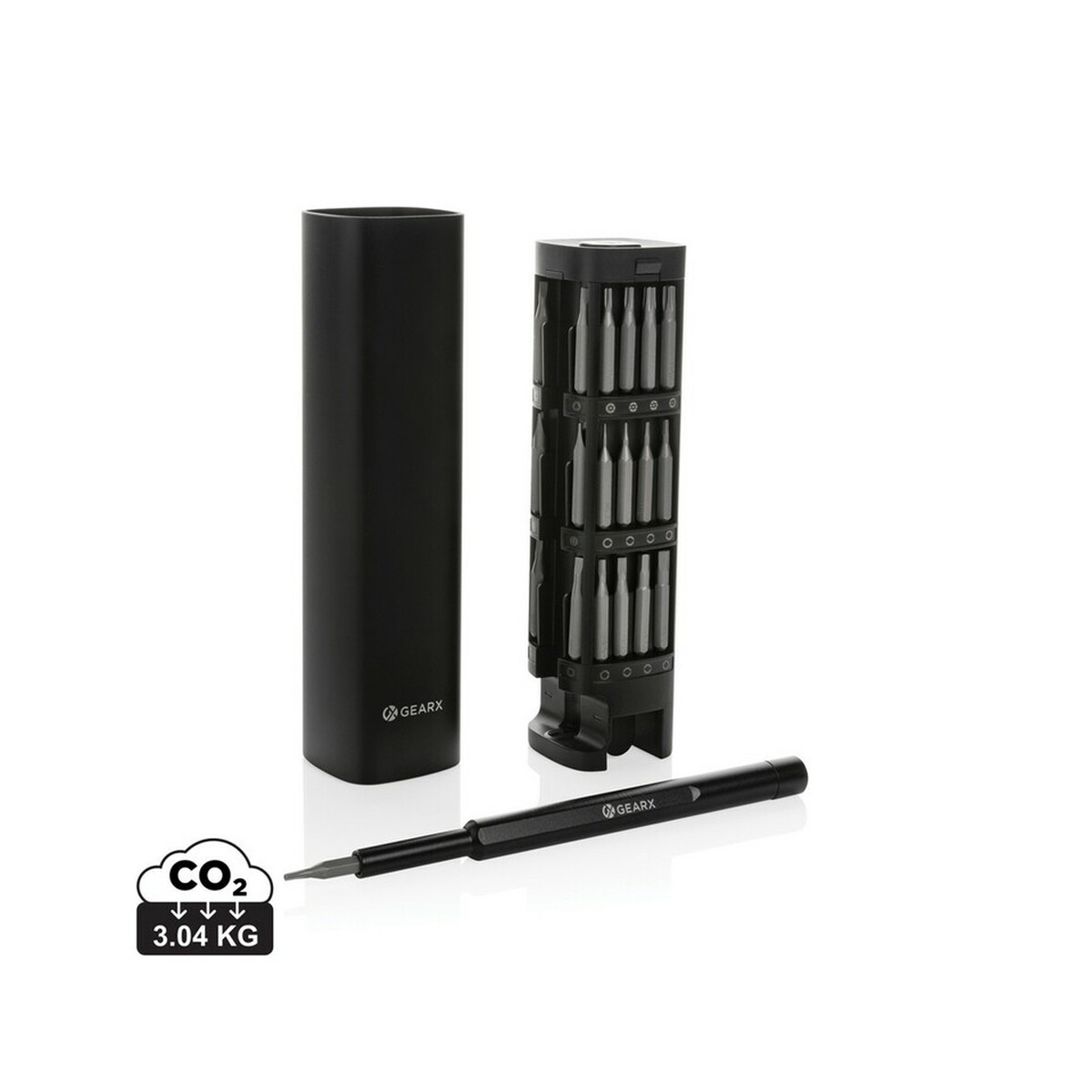 Śrubokręt Gear X, 56 końcówek, aluminium z recyklingu - czarny P221.261_S_0