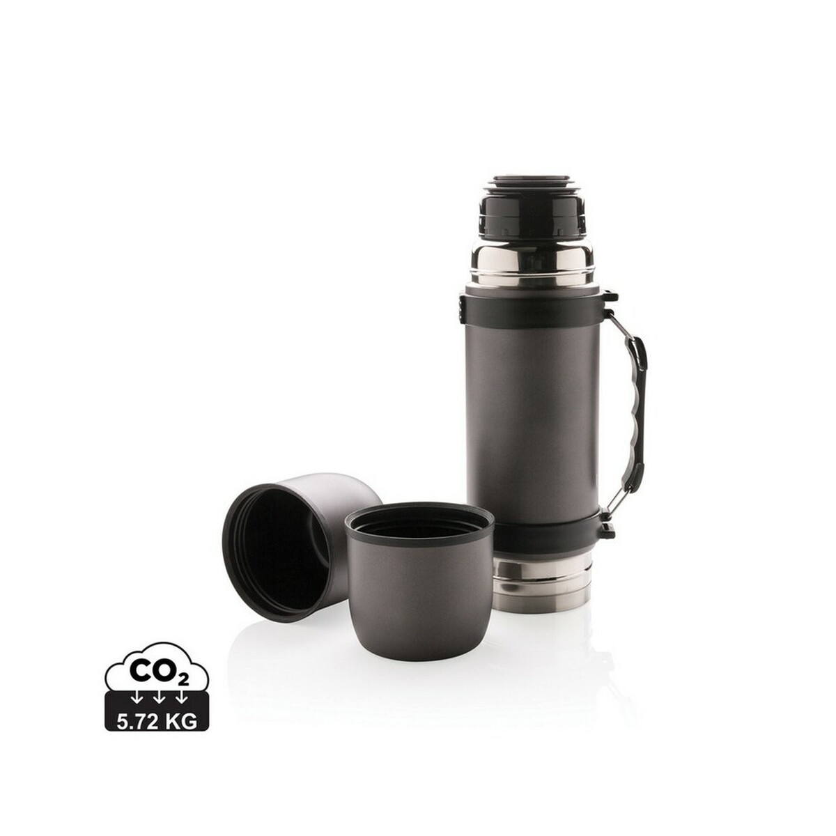 Termos 700 ml, 2 kubki Swiss Peak - szare P433.330_S_0