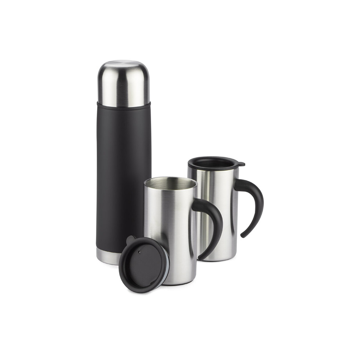 Zestaw upominkowy ACON (Termos 500 ml, 2 kubki 260 ml) - srebrny 17499