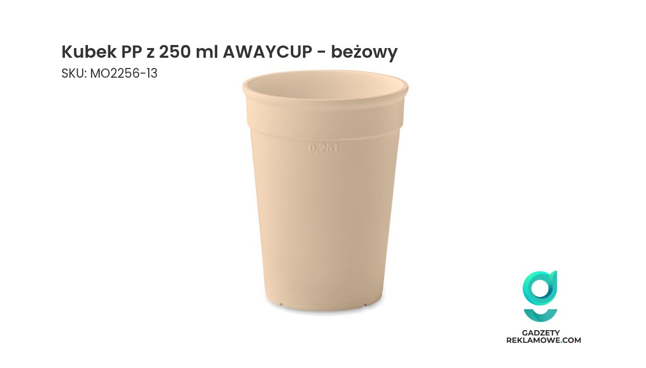 Kubek PP 250 ml AWAYCUP kolor beżowy