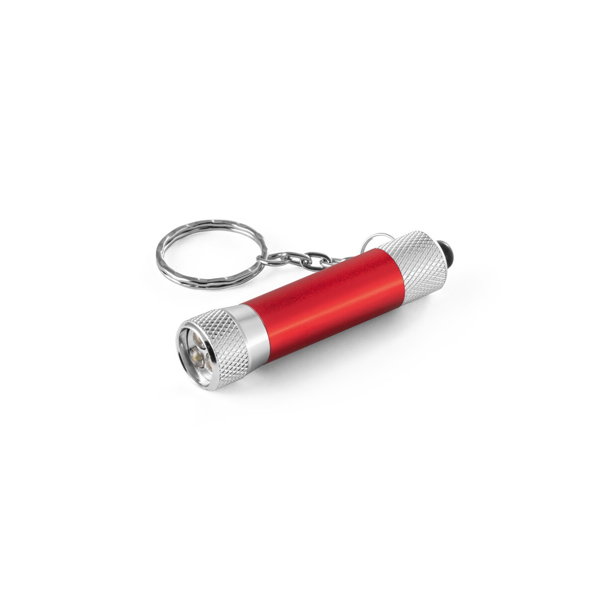 LERGAN. Aluminiowy brelok z latarką 3 LED - Czerwony 93141_105