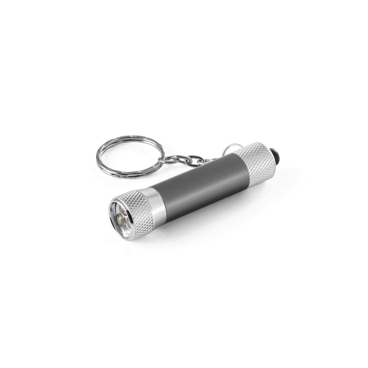 LERGAN. Aluminiowy brelok z latarką 3 LED - Stalowy 93141_147