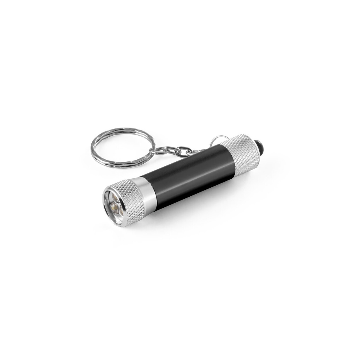 RE-LERGAN. Aluminiowy brelok do kluczy (92% z recyklingu) z latarką LED z 3 diodami - Czarny 95092_103