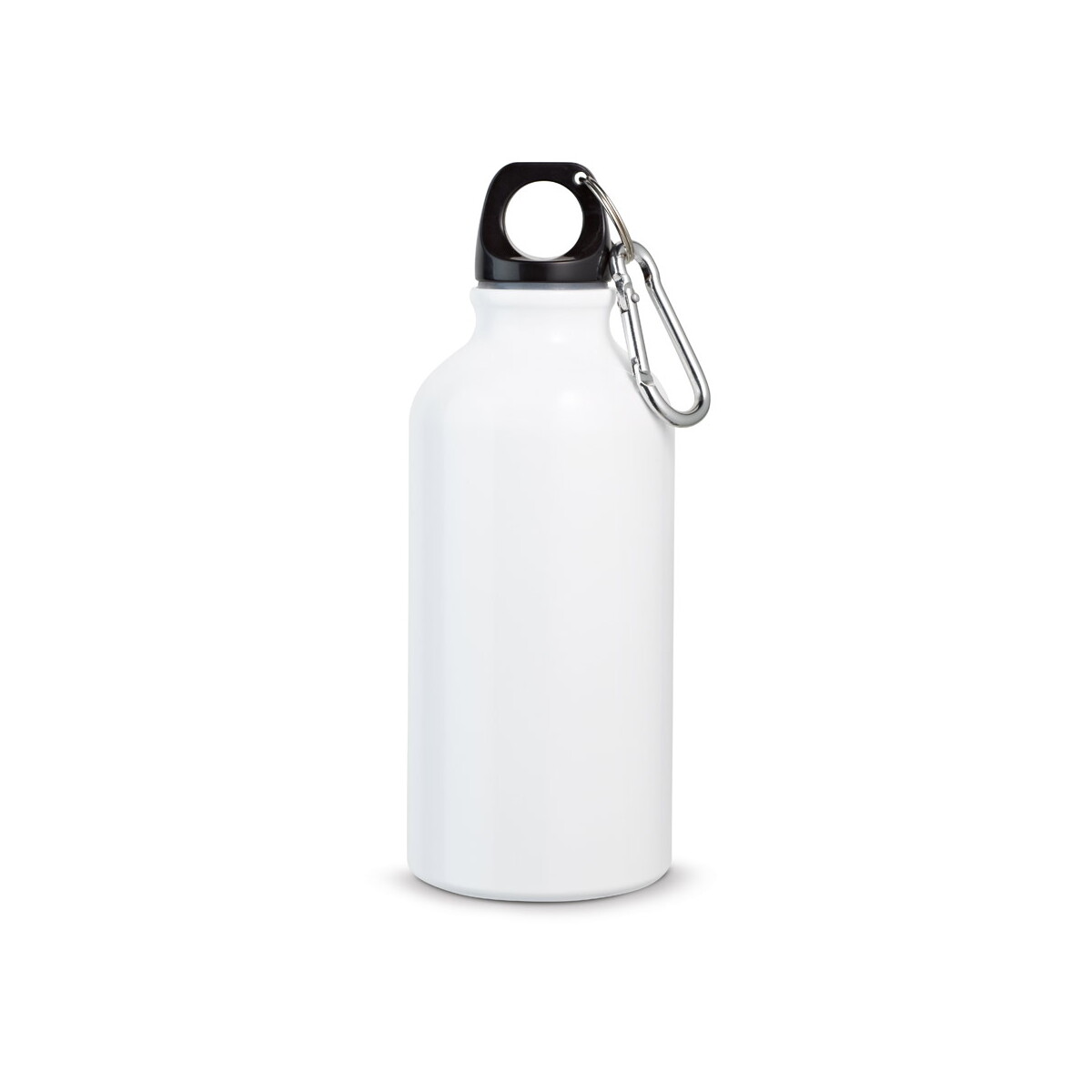 LANDSCAPE S. Aluminiowa butelka sportowa z karabińczykiem 400 ml - Biała 94601_106