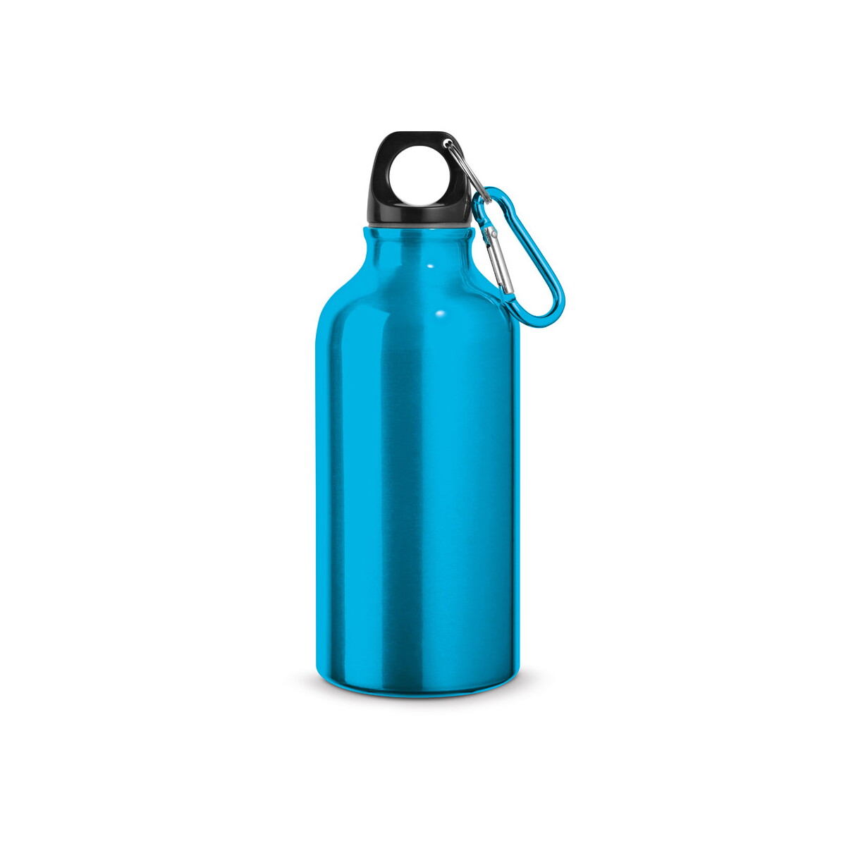 LANDSCAPE S. Aluminiowa butelka sportowa z karabińczykiem 400 ml - Błękitna 94601_124