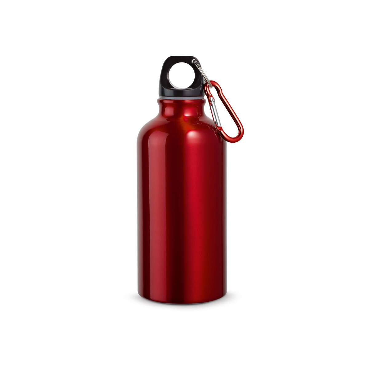 LANDSCAPE S. Aluminiowa butelka sportowa z karabińczykiem 400 ml - czerwona 94601_105