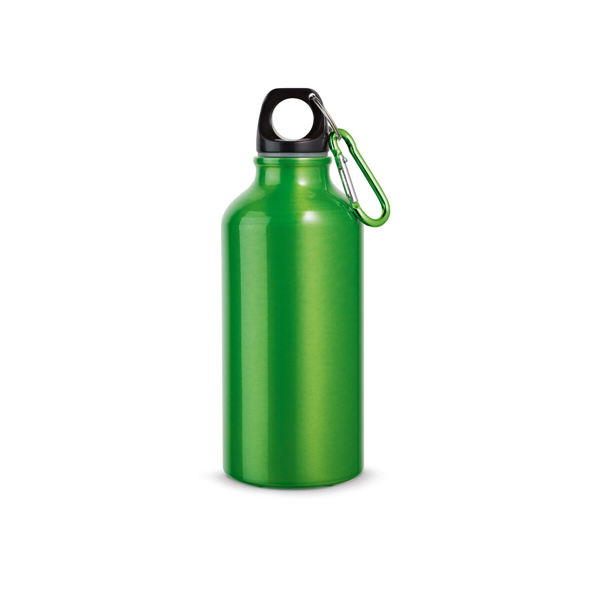 LANDSCAPE S. Aluminiowa butelka sportowa z karabińczykiem 400 ml - Jasno zielona 94601_119