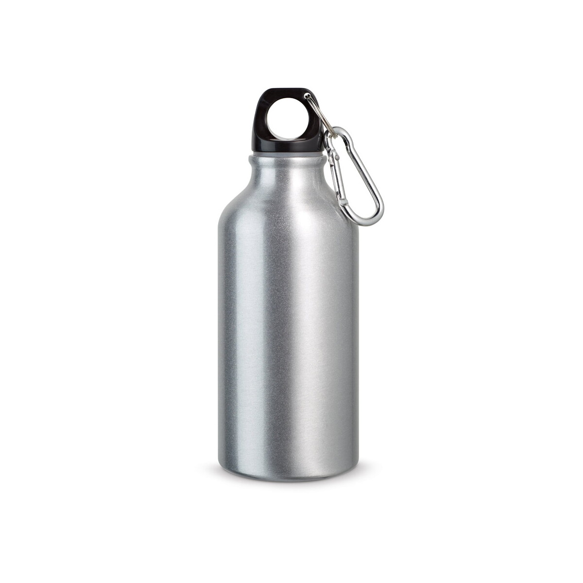 LANDSCAPE S. Aluminiowa butelka sportowa z karabińczykiem 400 ml - Satynowa srebrna 94601_127