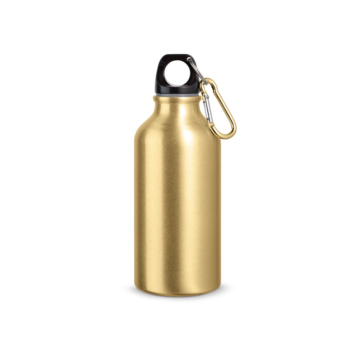 LANDSCAPE S. Aluminiowa butelka sportowa z karabińczykiem 400 ml - Satynowa złota 94601_137