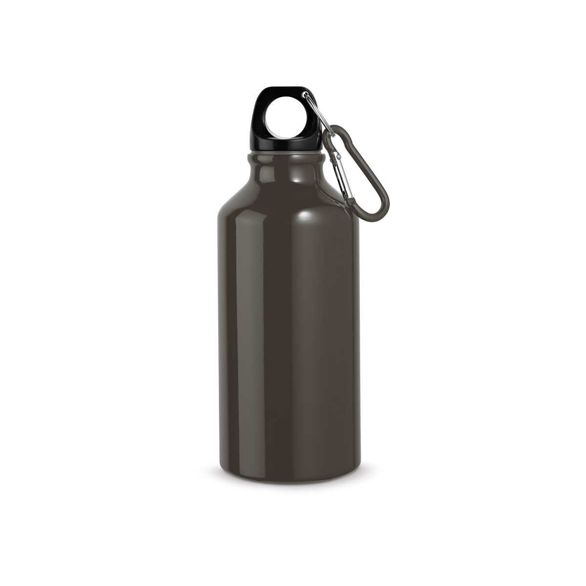 LANDSCAPE S. Aluminiowa butelka sportowa z karabińczykiem 400 ml - Stalowa 94601_147