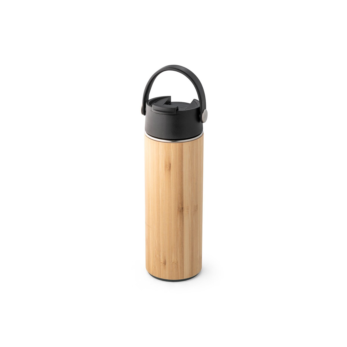 LAVER. Butelka termiczna z bambusa, stali nierdzewnej i PP 440 ml - Czarna 94257_103