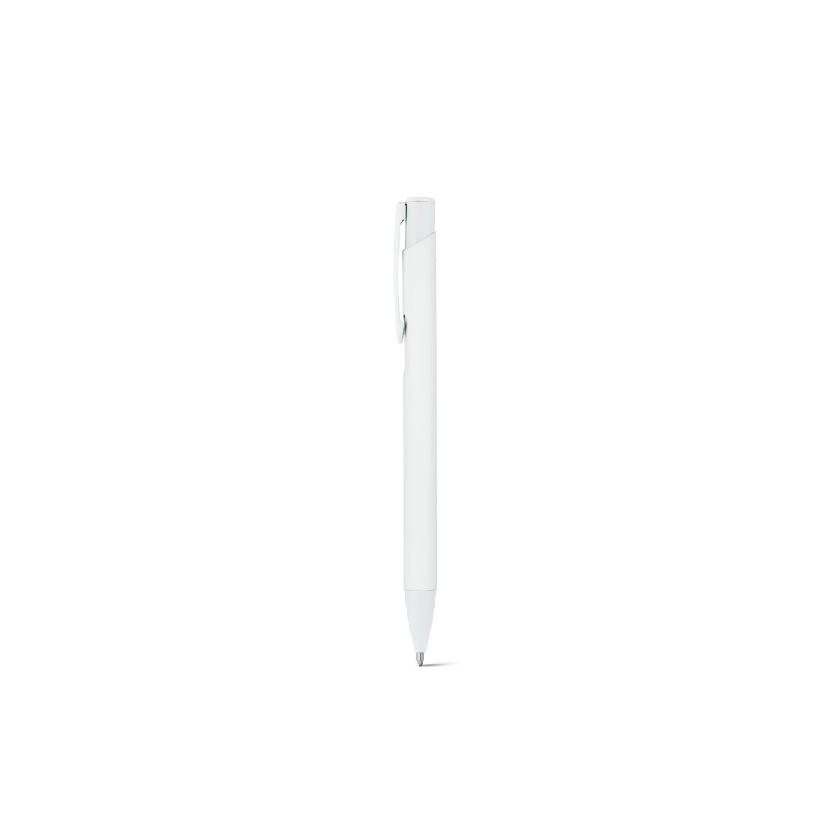 CLINT. Pióro kulkowe z recyklingowanego aluminium (100% rAL) z gumowym wykończeniem - Białe 91944_106