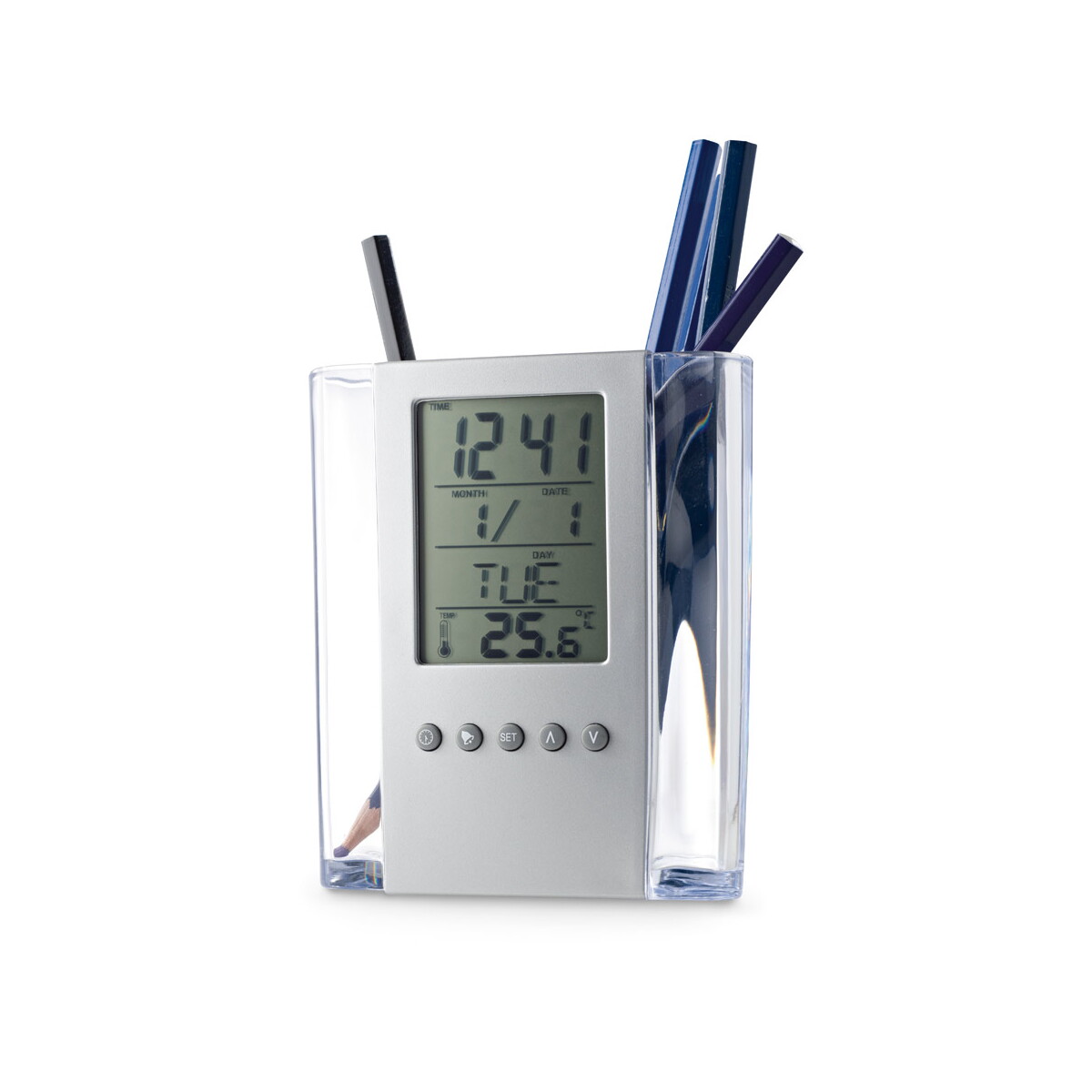 EDEM. Uchwyt na długopis z akrylowym ekranem LCD - Satynowy srebrny 97065_127