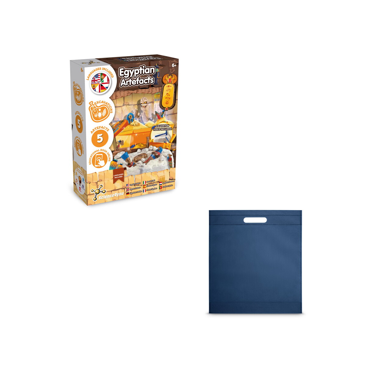 Ancient Egypt Excavation Kit IV. Gra edukacyjna dostarczany z torebką prezentową z włókniny (80 g/m²) - Granatowa 35854_104