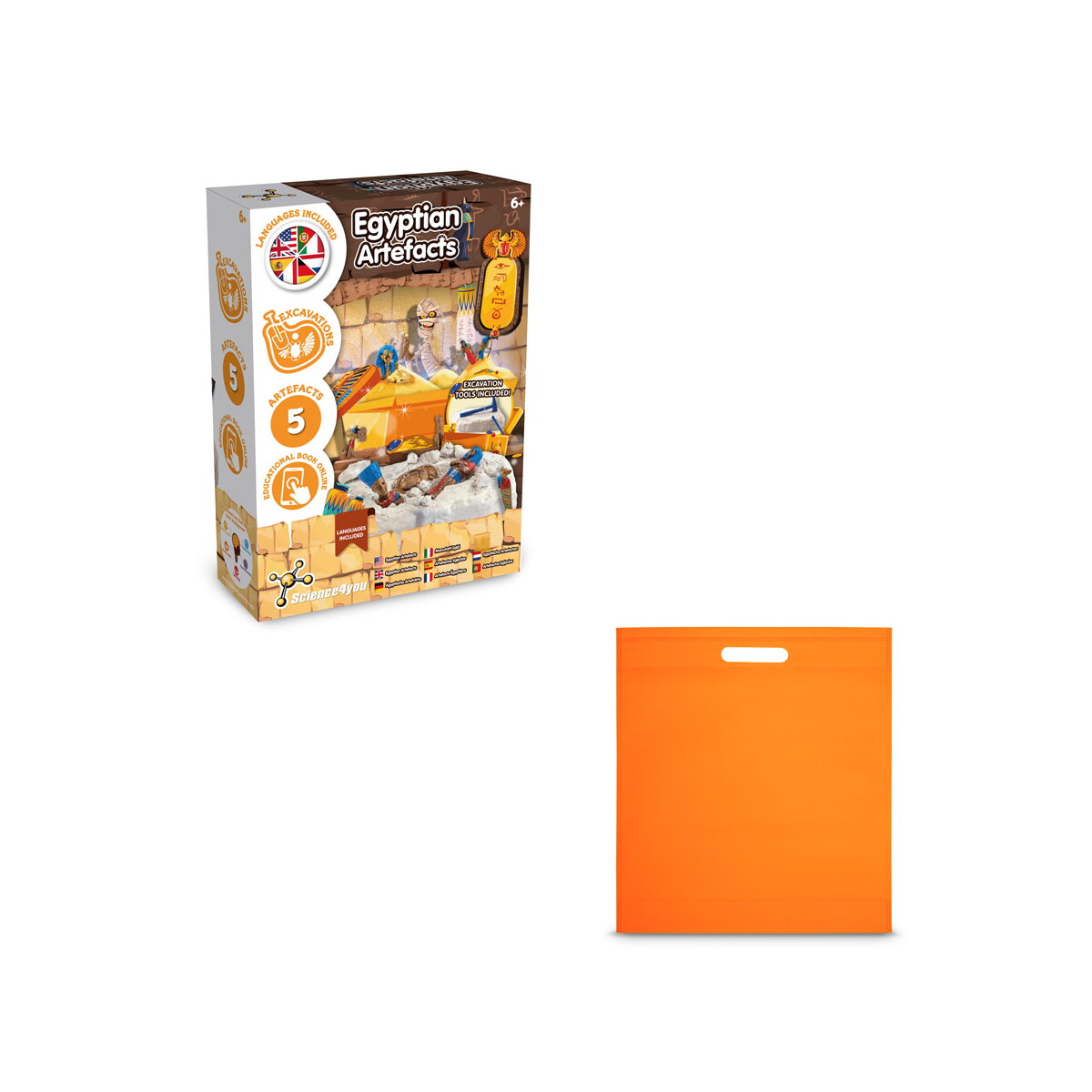 Ancient Egypt Excavation Kit IV. Gra edukacyjna dostarczany z torebką prezentową z włókniny (80 g/m²) - Pomarańczowa 35854_128