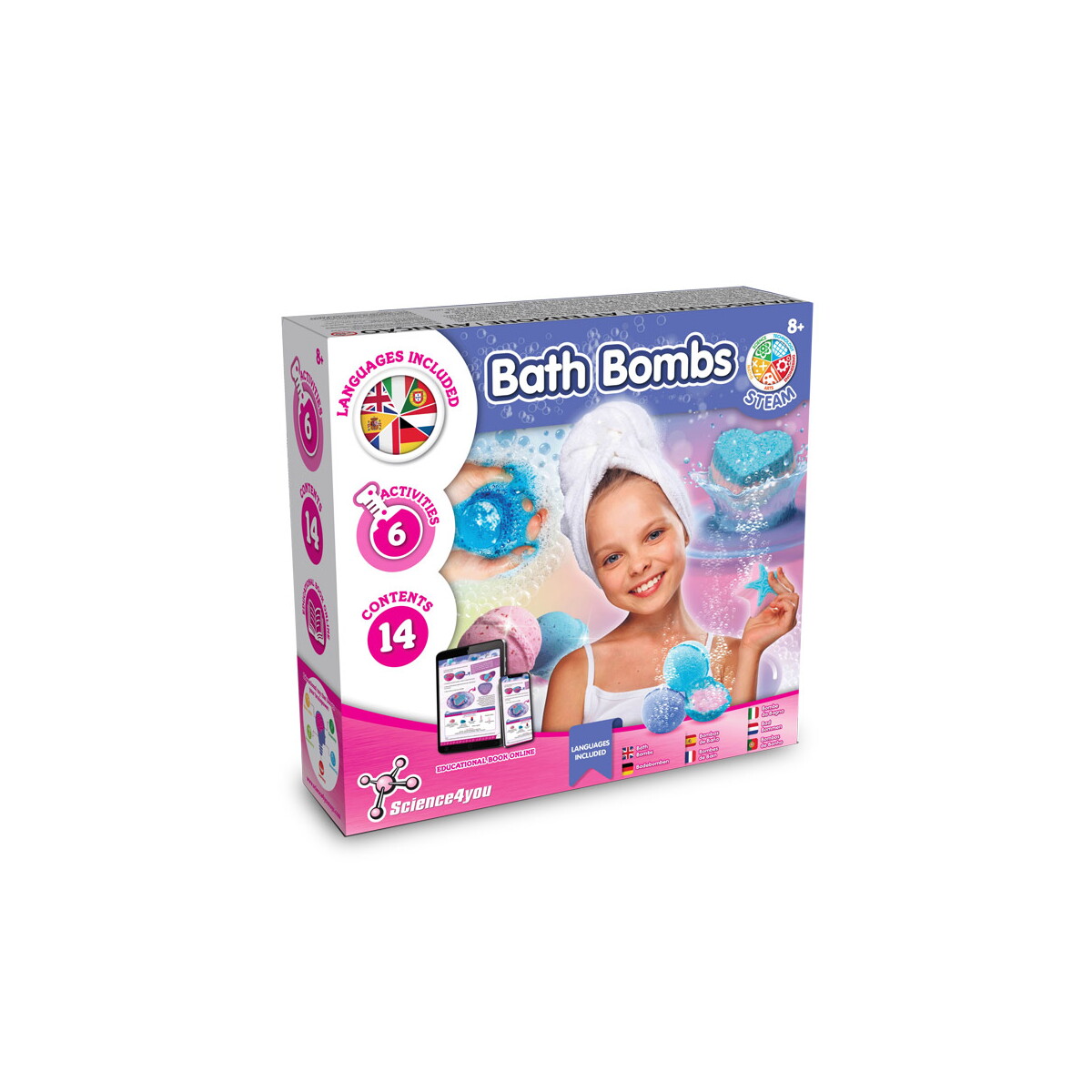 Bath Bombs Kit II. Gra edukacyjna dostarczana z papierową torebką prezentową (90 g/m²), wykonany z materiałów z certyfikatem FSC™ i innych kontrolowanych materiałów - Biała 35838_106