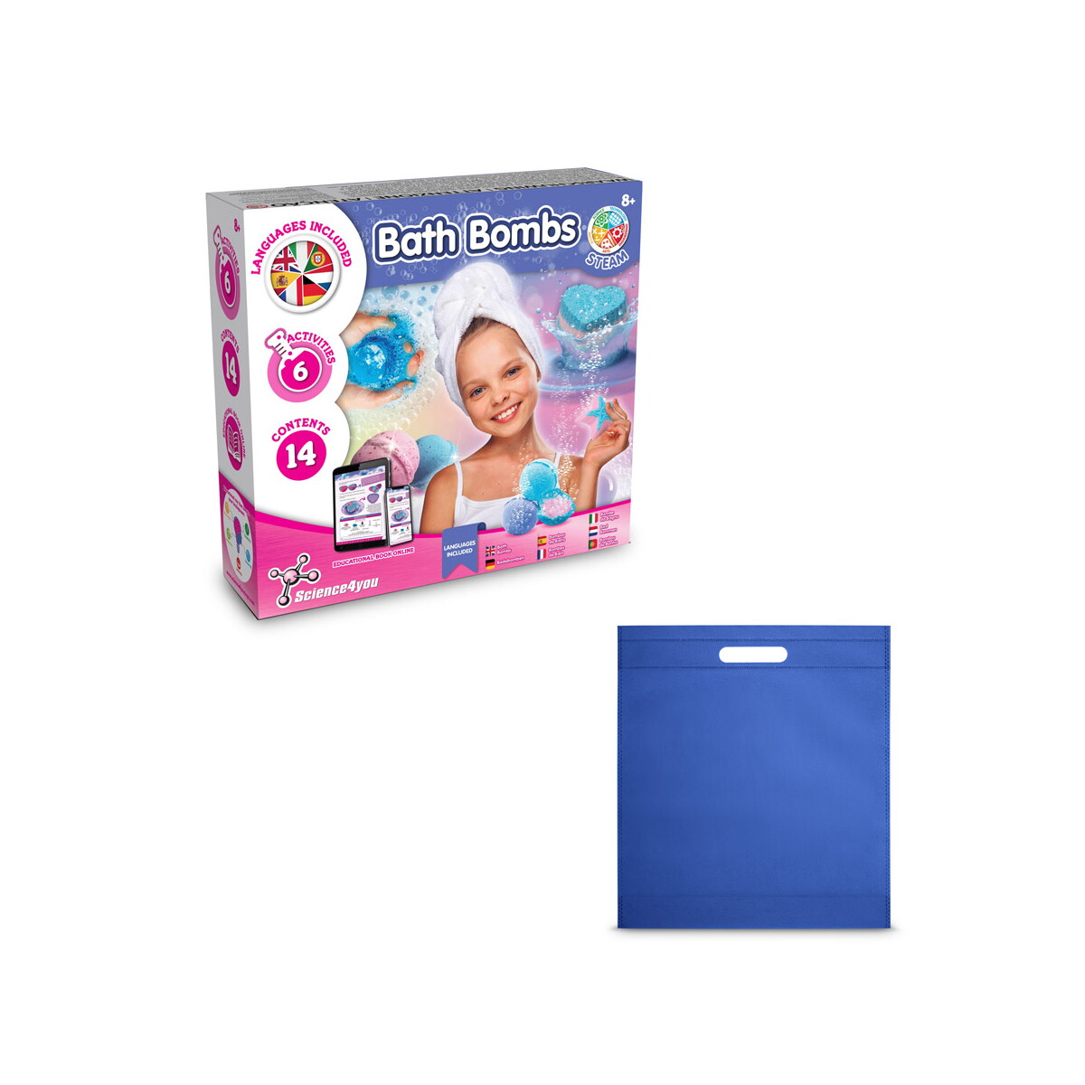 Bath Bombs Kit IV. Gra edukacyjna dostarczany z torebką prezentową z włókniny (80 g/m²) - Szafirową 35840_114