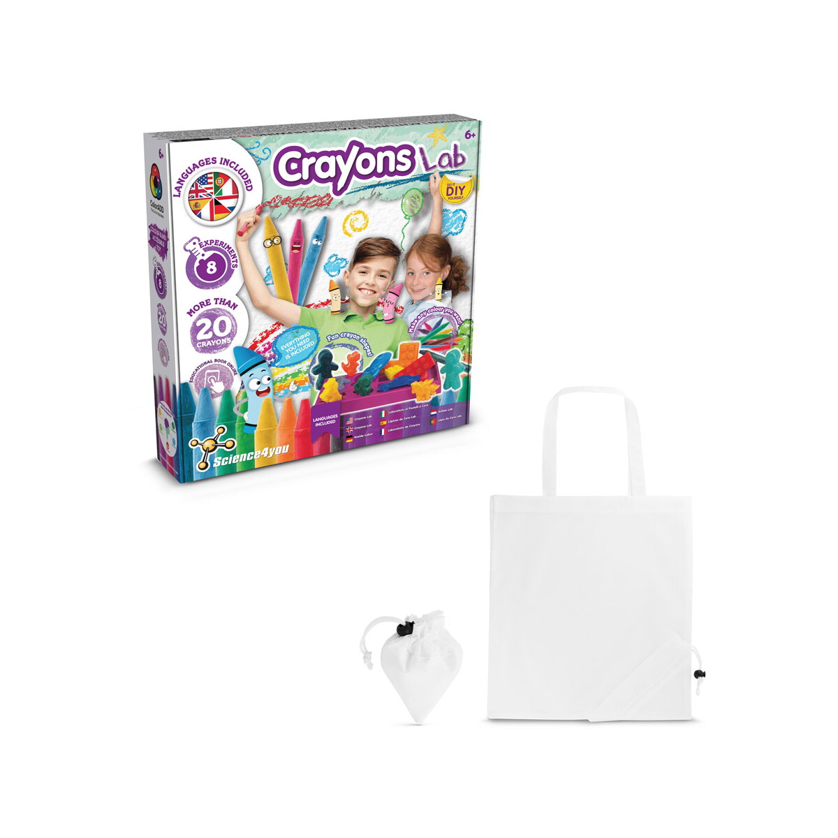 Crayon Factory Kit II. Gra edukacyjna dostarczany ze składaną torbą prezentową 190T - Biała 35805_106