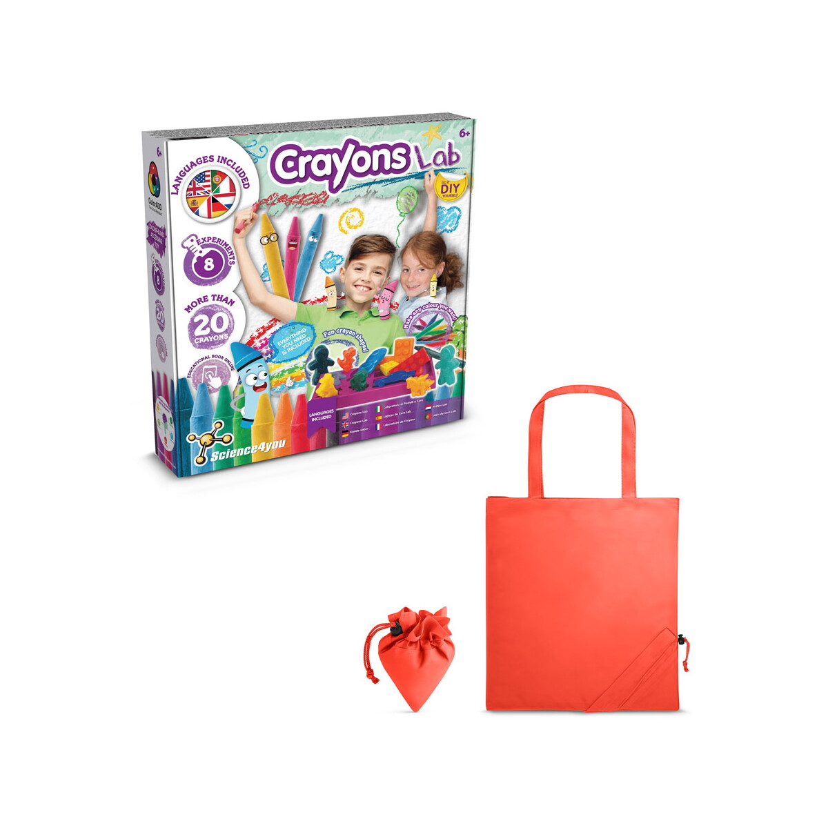 Crayon Factory Kit II. Gra edukacyjna dostarczany ze składaną torbą prezentową 190T - Czerwoną 35805_105