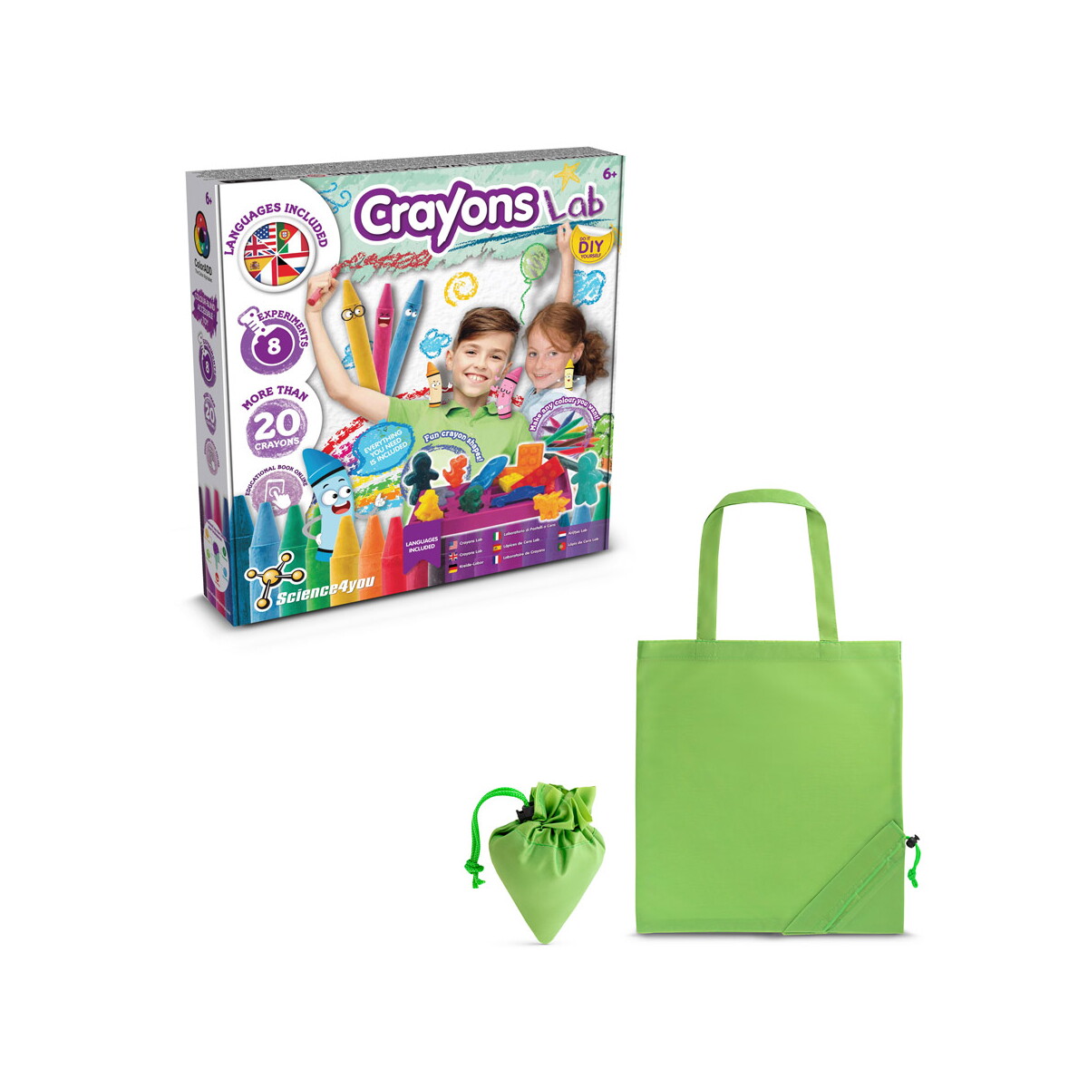 Crayon Factory Kit II. Gra edukacyjna dostarczany ze składaną torbą prezentową 190T - Jasno zielona 35805_119