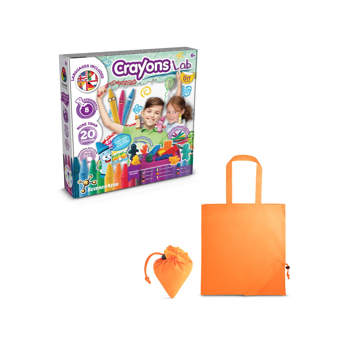Crayon Factory Kit II. Gra edukacyjna dostarczany ze składaną torbą prezentową 190T - Pomarańczowa 35805_128