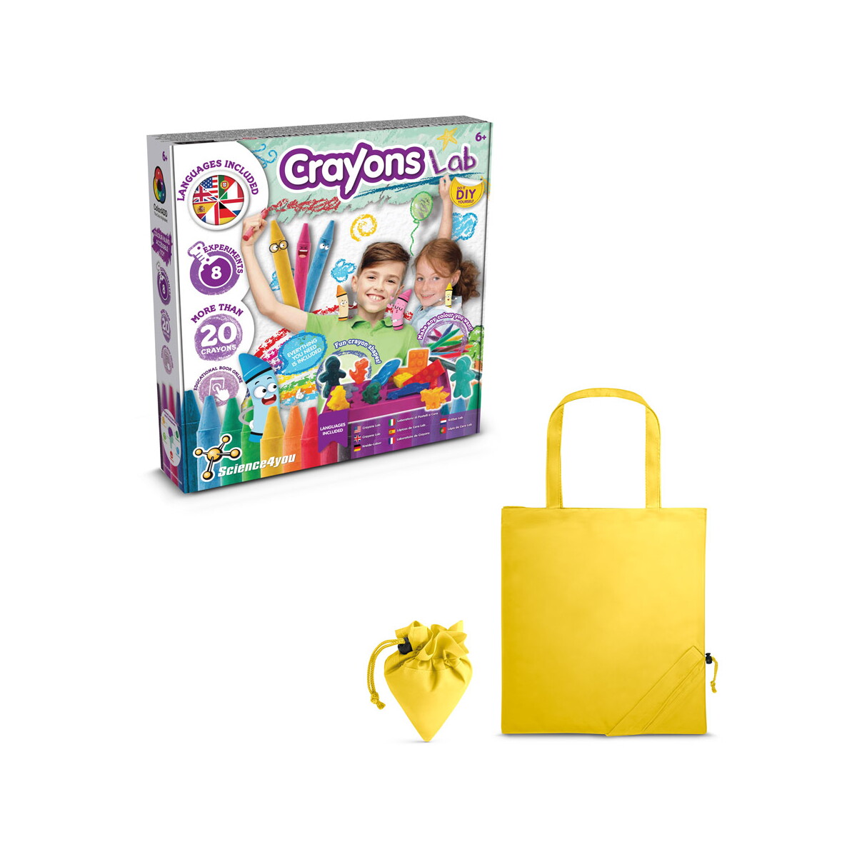 Crayon Factory Kit II. Gra edukacyjna dostarczany ze składaną torbą prezentową 190T - Żółtą 35805_108