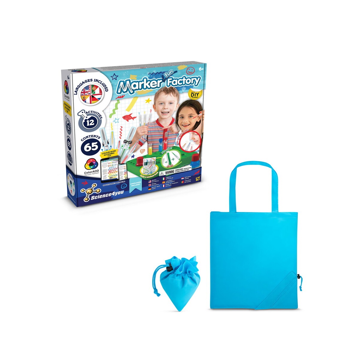 DIY Pen Factory Kit II. Gra edukacyjna dostarczany ze składaną torbą prezentową 190T - Błękitną 35809_124