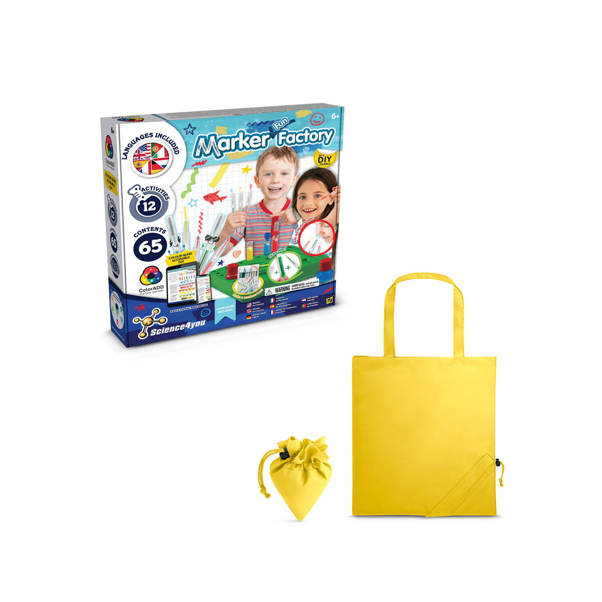 DIY Pen Factory Kit II. Gra edukacyjna dostarczany ze składaną torbą prezentową 190T - żółta 35809_108