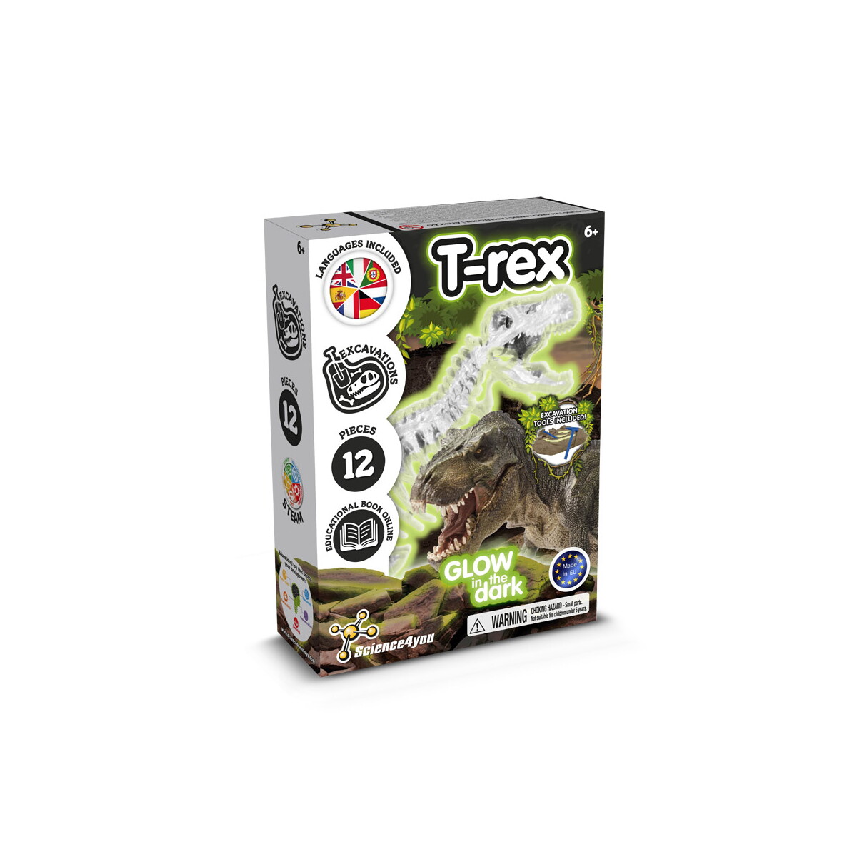 Fossil Excavation Kit II. Gra edukacyjna dostarczana z papierową torebką prezentową (90 g/m²), wykonany z materiałów z certyfikatem FSC™ i innych kontrolowanych materiałów - Biały 35819_106