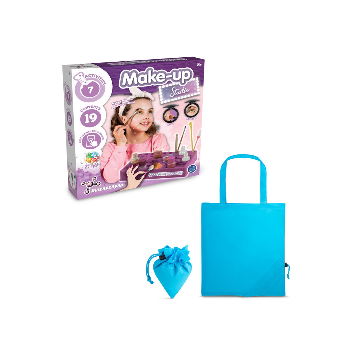 Makeup Studio Kit II. Gra edukacyjna dostarczany ze składaną torbą prezentową 190T - Błękitna 35848_124