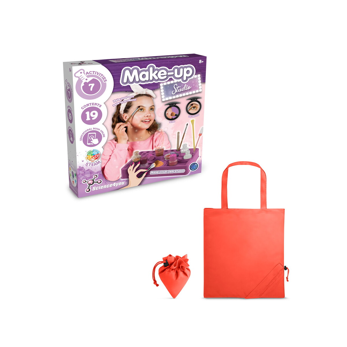 Makeup Studio Kit II. Gra edukacyjna dostarczany ze składaną torbą prezentową 190T - czerwoną 35848_105