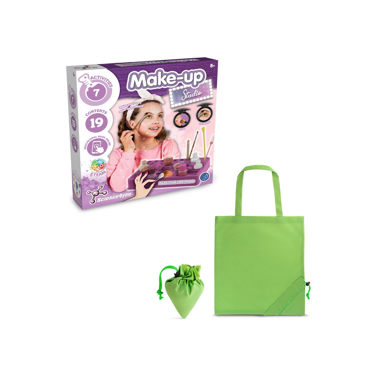 Makeup Studio Kit II. Gra edukacyjna dostarczany ze składaną torbą prezentową 190T - Jasno zieloną 35848_119