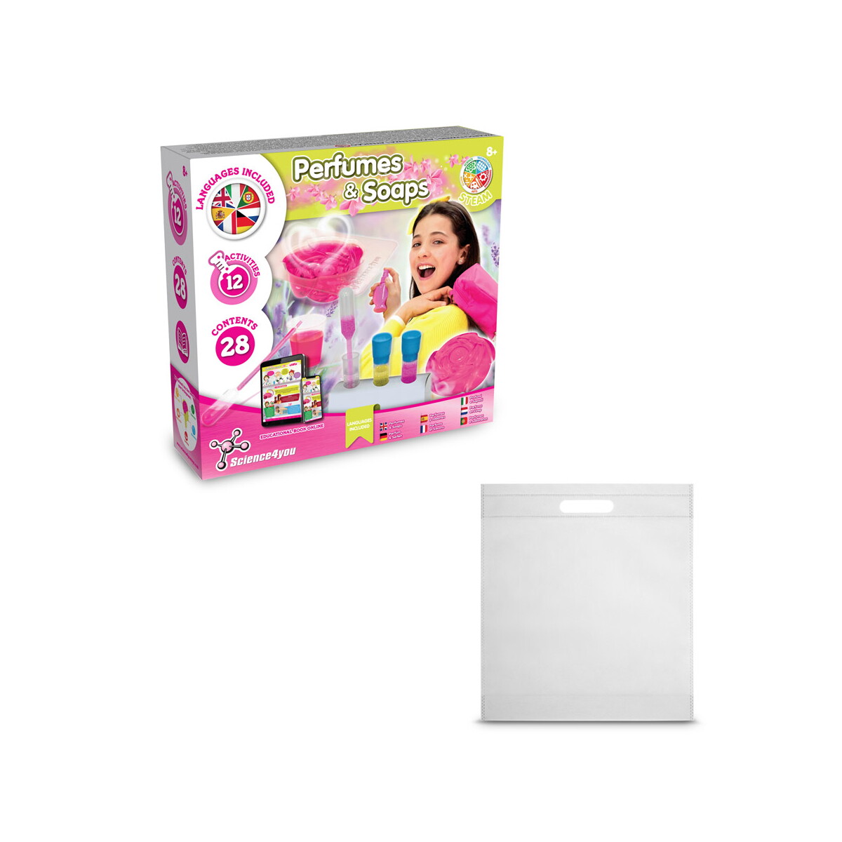 Perfume & Soap Factory Kit IV. Gra edukacyjna dostarczany z torebką prezentową z włókniny (80 g/m²) - Biała 35845_106