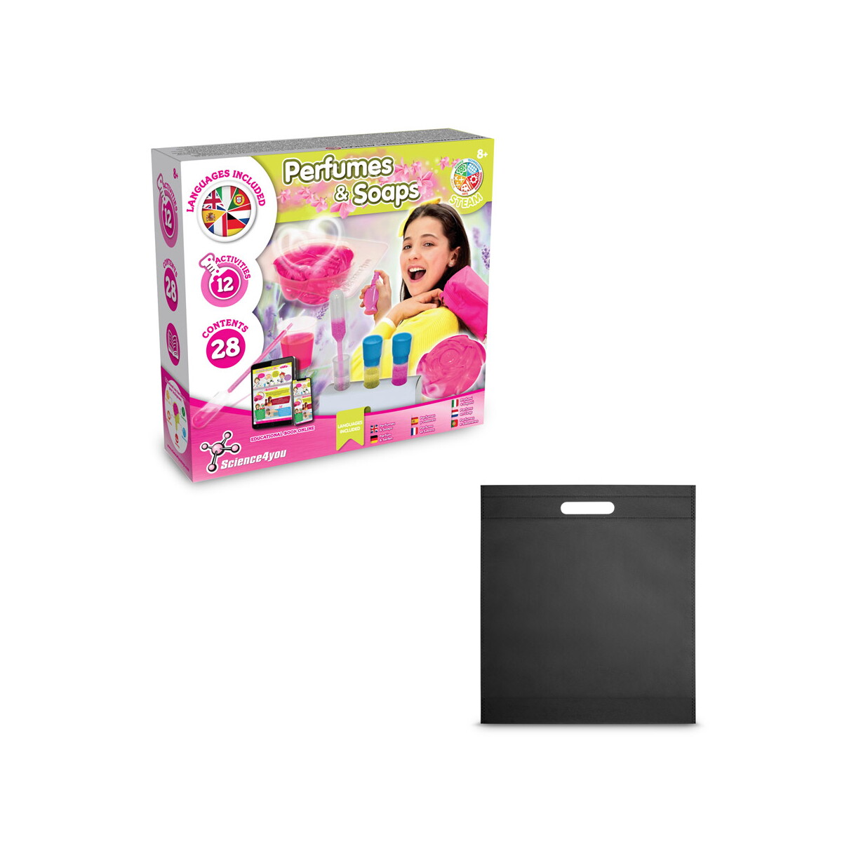Perfume & Soap Factory Kit IV. Gra edukacyjna dostarczany z torebką prezentową z włókniny (80 g/m²) - Czarna 35845_103