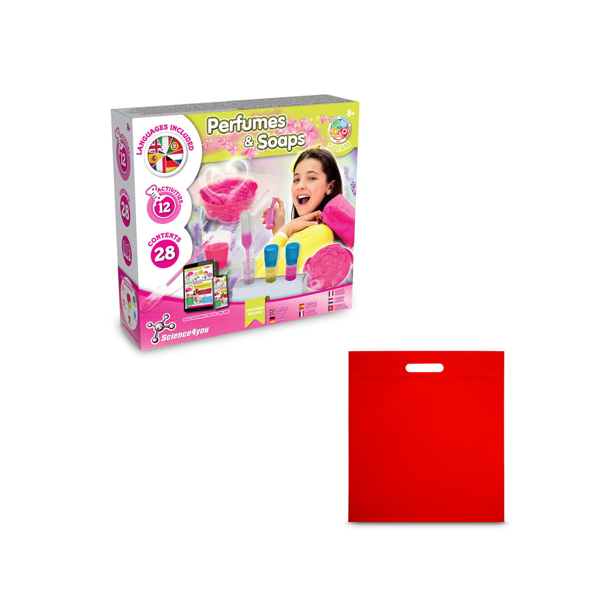 Perfume & Soap Factory Kit IV. Gra edukacyjna dostarczany z torebką prezentową z włókniny (80 g/m²) - Czerwona 35845_105