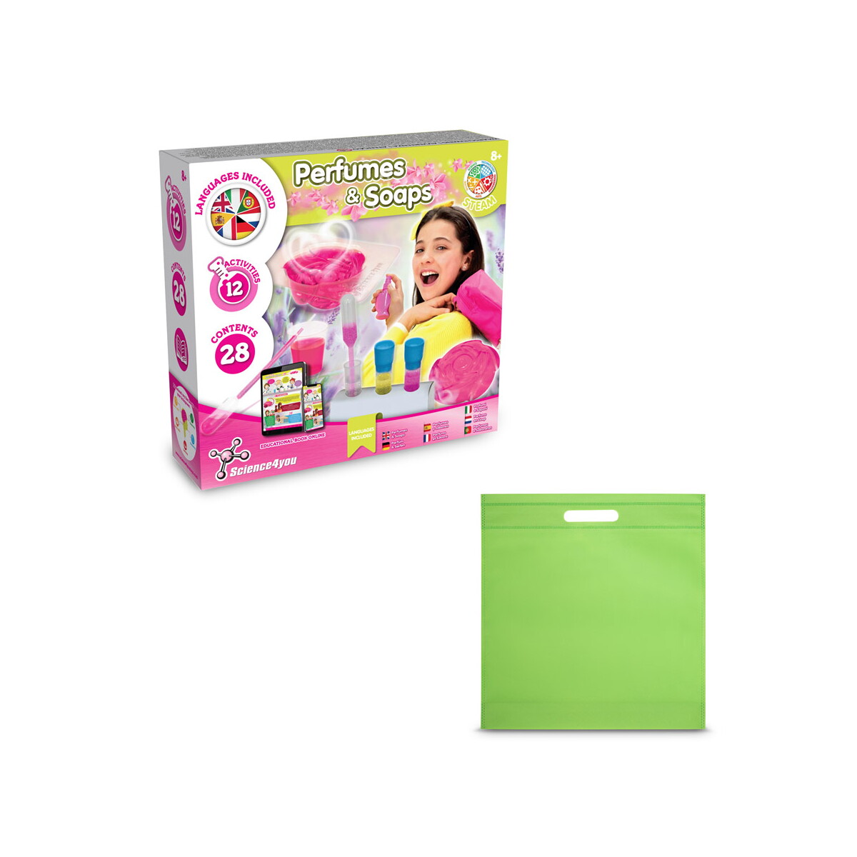 Perfume & Soap Factory Kit IV. Gra edukacyjna dostarczany z torebką prezentową z włókniny (80 g/m²) - Jasno zielona 35845_119